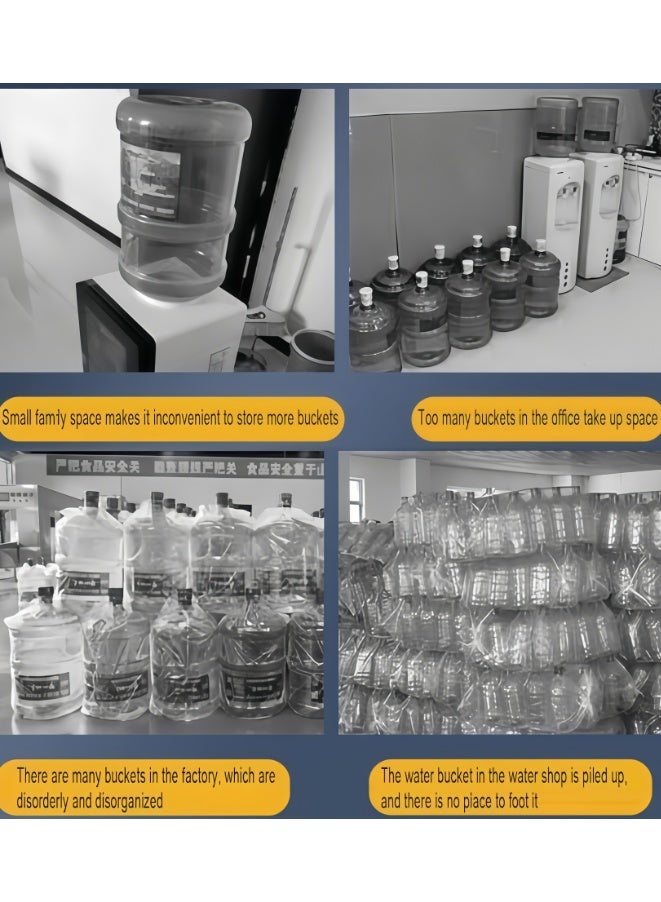 حامل زجاجة ماء، حامل موزع ماء مزدوج الصفوف، رف متين لأباريق تبريد المياه، رف ماء من 4 طبقات للمنزل والمطبخ والمكتب (XM_439W_2) - Image 4